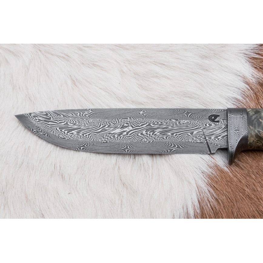 Lovecký damaškový nôž 14 cm gaštan