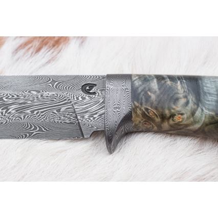 Lovecký damaškový nôž 14 cm gaštan