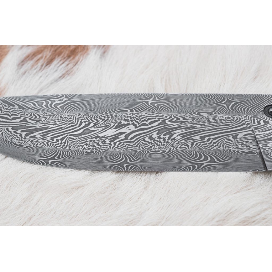 Lovecký damaškový nôž 14 cm gaštan