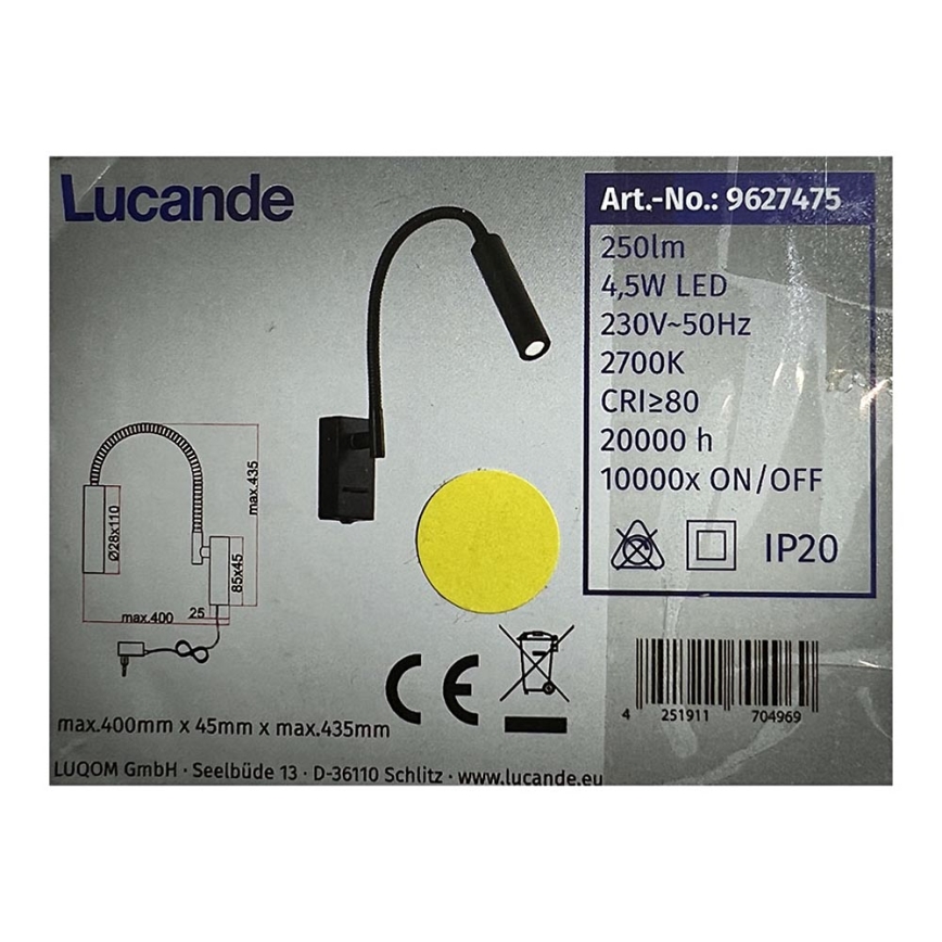 Lucande - LED Nástenná lampa ANAELLA LED/4,5W/230V