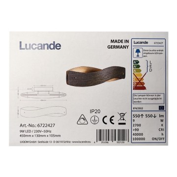 Lucande - LED Nástenné svietidlo LIAN LED/9W/230V