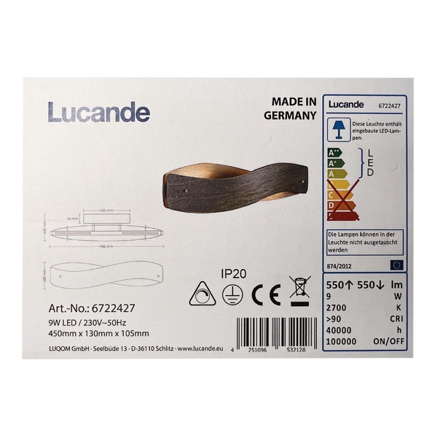 Lucande - LED Nástenné svietidlo LIAN LED/9W/230V