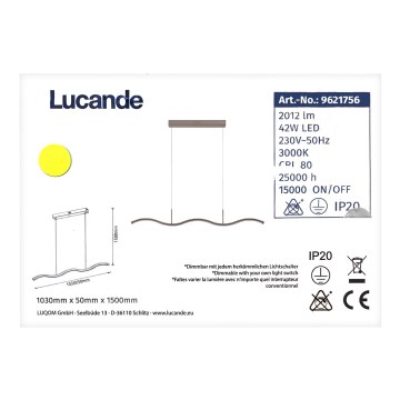 Lucande - LED Stmievateľný luster na lanku BRAMA LED/42W/230V