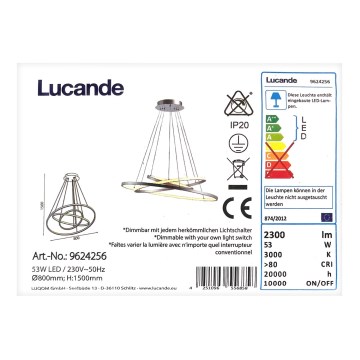 Lucande - LED Stmievateľný luster na lanku EZANA LED/53W/230V