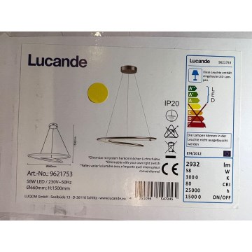 Lucande - LED Stmievateľný luster na lanku MIRASU LED/58W/230V