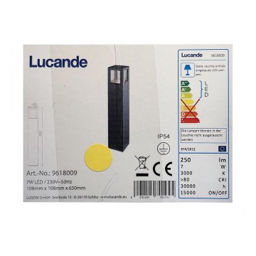 Lucande - LED Vonkajšia lampa NICOLA LED/7W/230V IP54