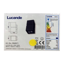 Lucande - LED Vonkajšie nástenné svietidlo GABRIELA 2xLED/9,5W/230V IP54