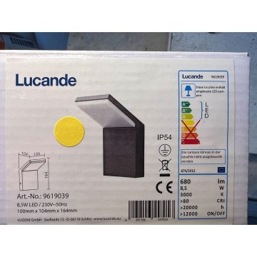 Lucande - LED Vonkajšie nástenné svietidlo NEVIO LED/7,7W/230V IP54
