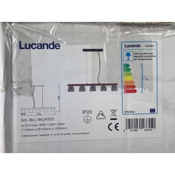 Lucande - Luster na lanku KALINDA 5xE14/40W/230V betón