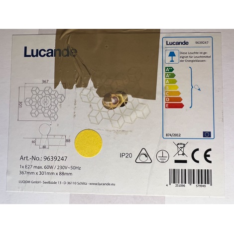 Lucande - Nástenné svietidlo ALEXARU 1xE27/60W/230V