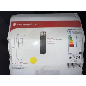 Lucande - Vonkajšia stojacia lampa so senzorom KLEMENS 1xE27/15W/230V IP54