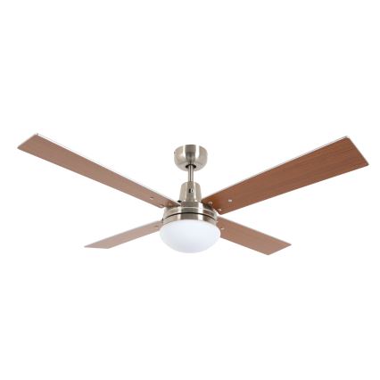 Lucci Air 210334 - Stropný ventilátor AIRFUSION QUEST 1xE27/60W/230V drevo/matný chróm + diaľkové ovládanie