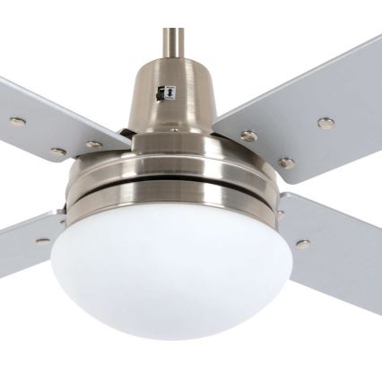 Lucci Air 210334 - Stropný ventilátor AIRFUSION QUEST 1xE27/60W/230V drevo/matný chróm + diaľkové ovládanie