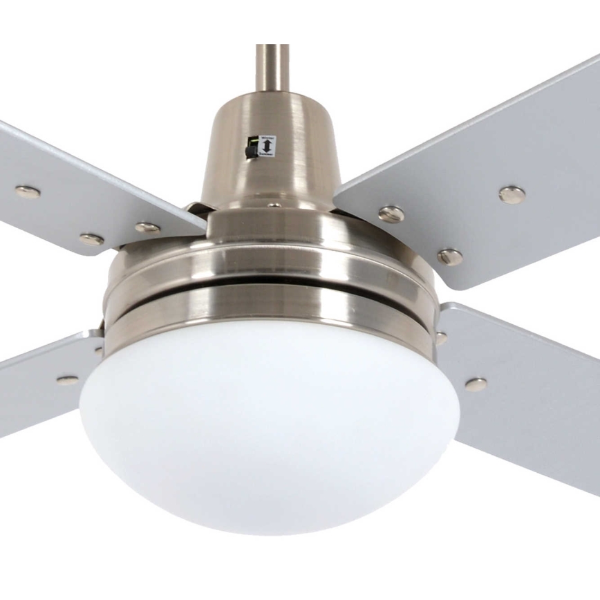 Lucci Air 210334 - Stropný ventilátor AIRFUSION QUEST 1xE27/60W/230V drevo/matný chróm + diaľkové ovládanie