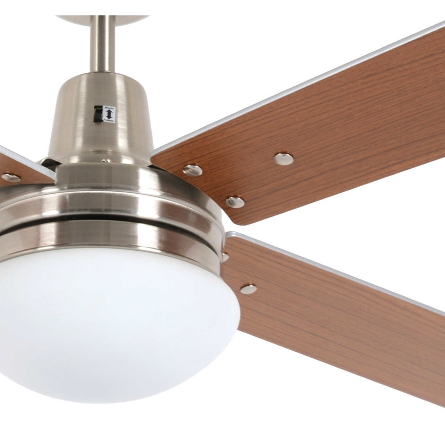 Lucci Air 210334 - Stropný ventilátor AIRFUSION QUEST 1xE27/60W/230V drevo/matný chróm + diaľkové ovládanie