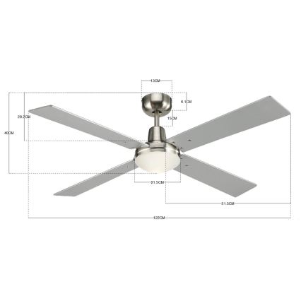 Lucci Air 210334 - Stropný ventilátor AIRFUSION QUEST 1xE27/60W/230V drevo/matný chróm + diaľkové ovládanie