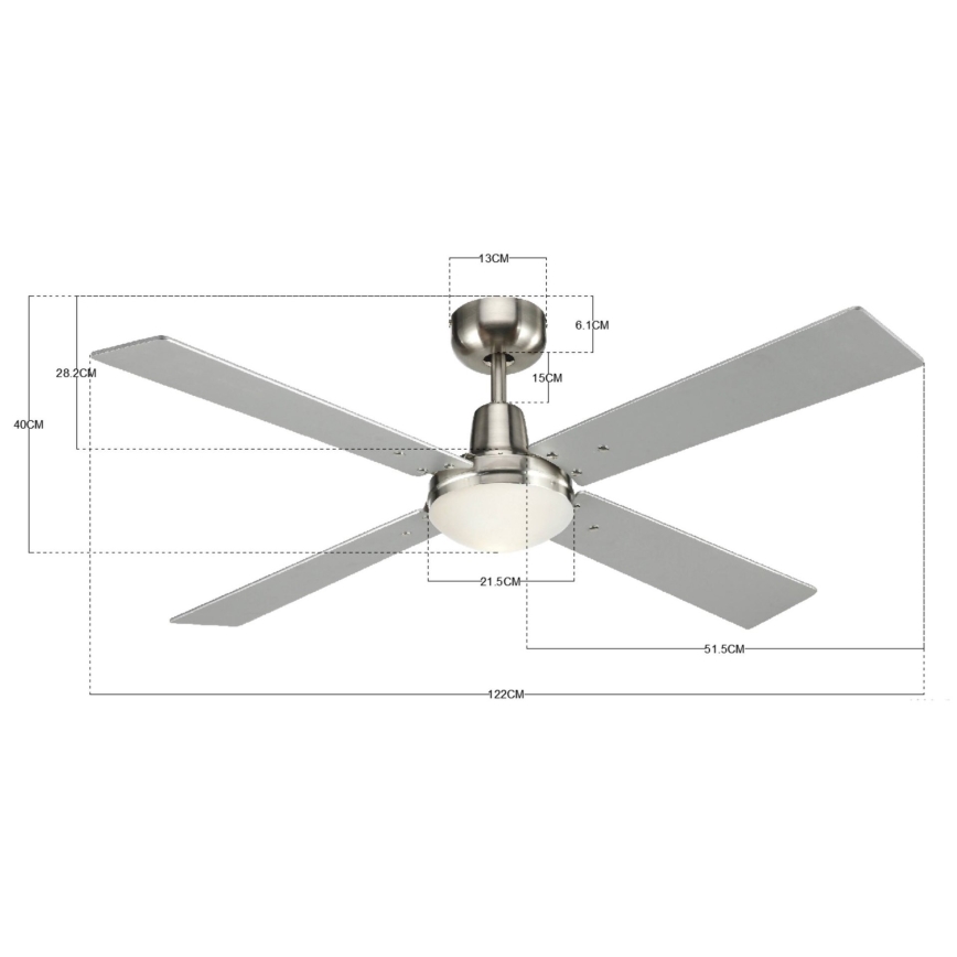 Lucci Air 210334 - Stropný ventilátor AIRFUSION QUEST 1xE27/60W/230V drevo/matný chróm + diaľkové ovládanie