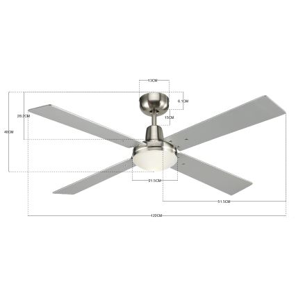 Lucci Air 210334 - Stropný ventilátor AIRFUSION QUEST 1xE27/60W/230V drevo/matný chróm + diaľkové ovládanie