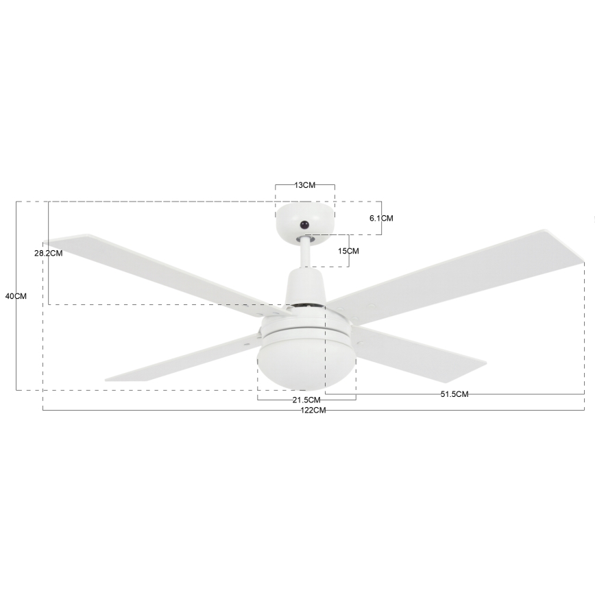 Lucci Air 210339 - Stropný ventilátor AIRFUSION QUEST 1xE27/60W/230V biela/drevo + diaľkové ovládanie