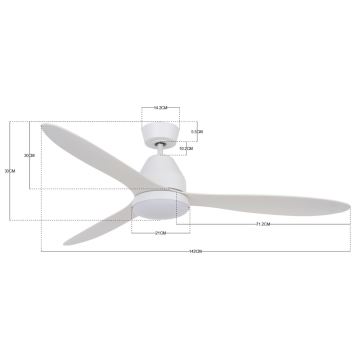 Lucci air 213043 - LED Stropný ventilátor WHITEHAVEN GX53/17W/230V biela + diaľkové ovládanie