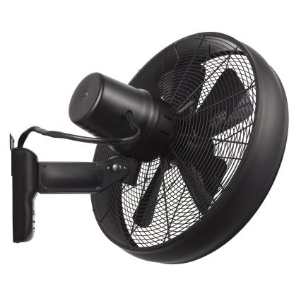 Lucci air 213124 - Nástenný ventilátor BREEZE 55W/230V čierna + diaľkové ovládanie