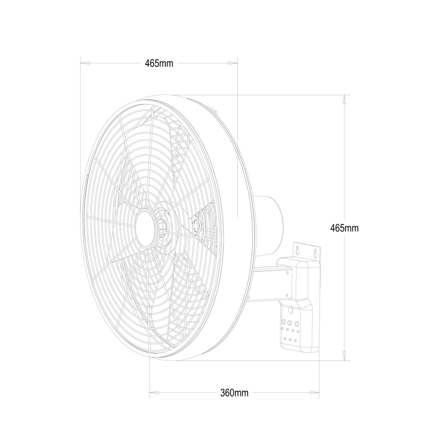 Lucci air 213124 - Nástenný ventilátor BREEZE 55W/230V čierna + diaľkové ovládanie