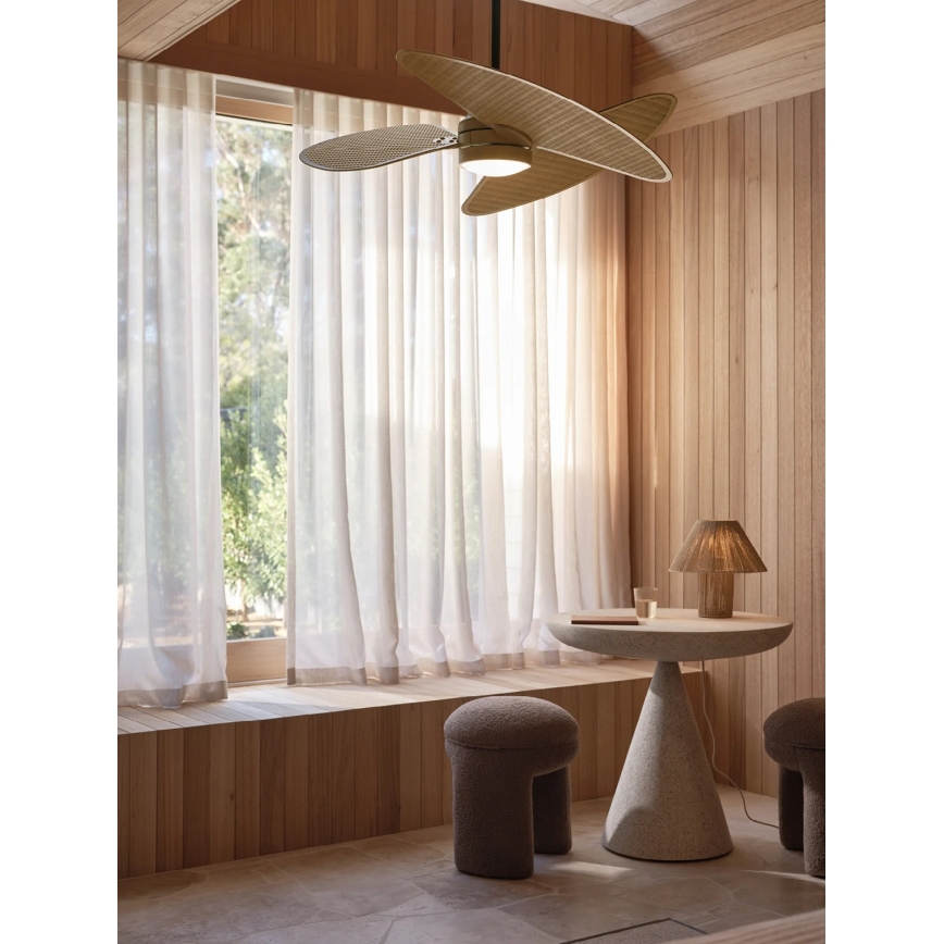 Lucci Air 21325549 - LED stmievateľný stropný ventilátor SABLE 1xGX53/12W/230V 3000/4000/5000K pr. 91,5 cm hnedá + diaľkové ovládanie
