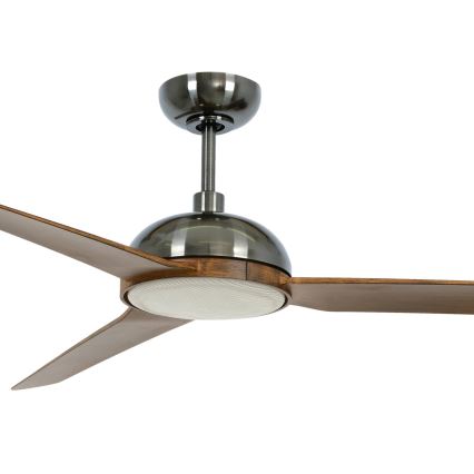 Lucci air 213301- LED Stmievateľný stropný ventilátor UNIONE 1xGX53/12W/230V hnedá/chróm + diaľkové ovládanie