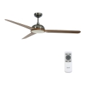 Lucci air 213301 - LED stmievateľný stropný ventilátor UNIONE 1xGX53/12W/230V hnedá/lesklý chróm pr. 142 cm + diaľkové ovládanie