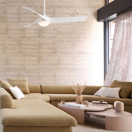 Lucci Air 21617049 - LED stmievateľný stropný ventilátor OSPREY 1xGX53/12W/230V pr. 132 cm biela + diaľkové ovládanie