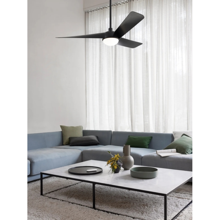 Lucci Air 21617149 - LED stmievateľný stropný ventilátor OSPREY 1xGX53/12W/230V pr. 132 cm čierny + diaľkové ovládanie