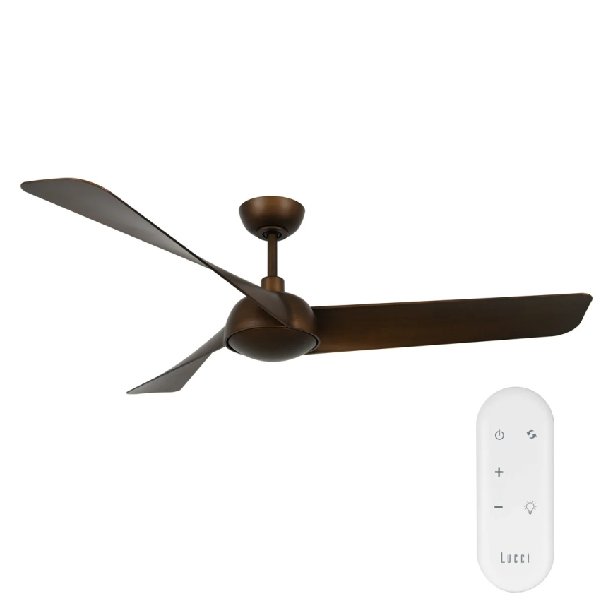 Lucci Air 21617249 - LED stmievateľný stropný ventilátor OSPREY 1xGX53/12W/230V priemer 132 cm bronz + diaľkové ovládanie