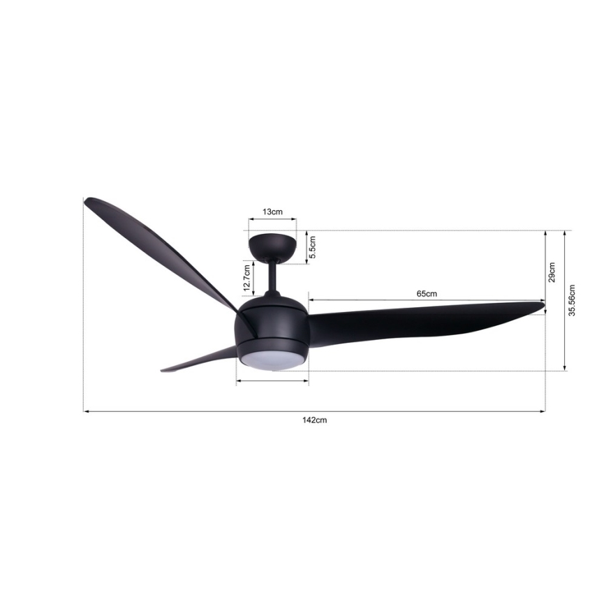 Lucci air 512910 - LED Stropný ventilátor AIRFUSION NORDIC LED/20W/230V čierna + diaľkové ovládanie