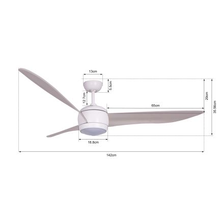 Lucci air 512911 - LED stropný ventilátor AIRFUSION NORDIC LED/20W/230V drevo/biela pr. 142 cm + diaľkové ovládanie