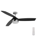 Lucci air 513072 - LED stmievateľný stropný ventilátor BRONX LED/18W/230V 3000/4000/6000K čierna/lesklý chróm priemer 132 cm + diaľkové ovládanie