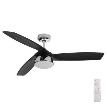 Lucci air 513072 - LED stmievateľný stropný ventilátor BRONX LED/18W/230V 3000/4000/6000K čierna/lesklý chróm priemer 132 cm + diaľkové ovládanie