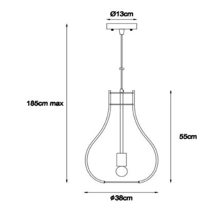 Lucide 01400/38/72 - Závesné svietidlo BODO 1xE27/60W/230V