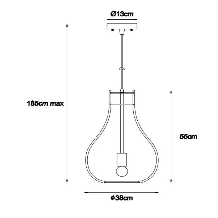 Lucide 01400/38/72 - Závesné svietidlo BODO 1xE27/60W/230V
