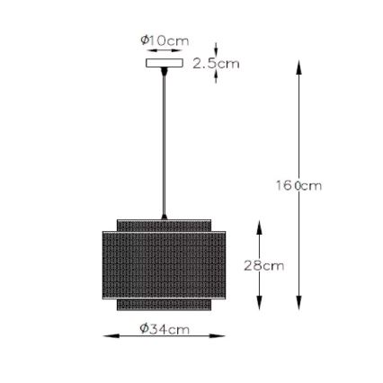 Lucide 02404/01/30 - Luster na lanku ORRIN 1xE27/60W/230V