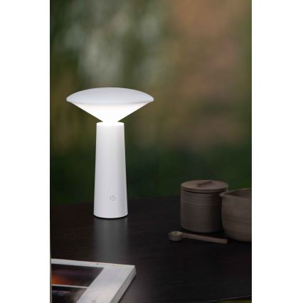 Lucide 02807/04/31 - LED Stmievateľná dotyková vonkajšia lampa JIVE LED/3W/3,7V USB 3000/4750/6500K IP44 1200 mAh biela