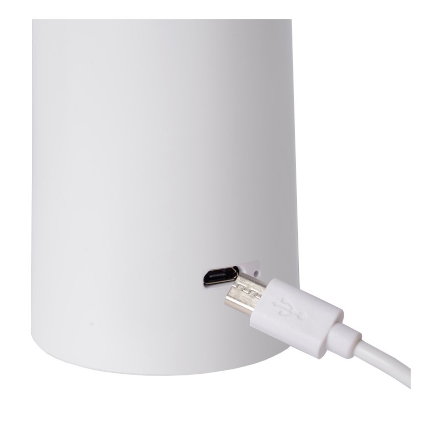 Lucide 02807/04/31 - LED Stmievateľná dotyková vonkajšia lampa JIVE LED/3W/3,7V USB 3000/4750/6500K IP44 1200 mAh biela