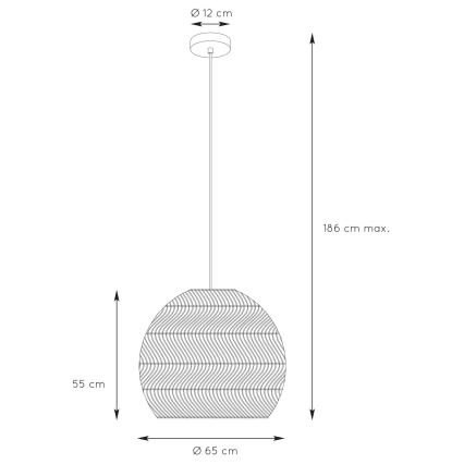 Lucide 03437/60/44 - Luster na lanku MOLOKO 1xE27/40W/230V pr. 65 cm