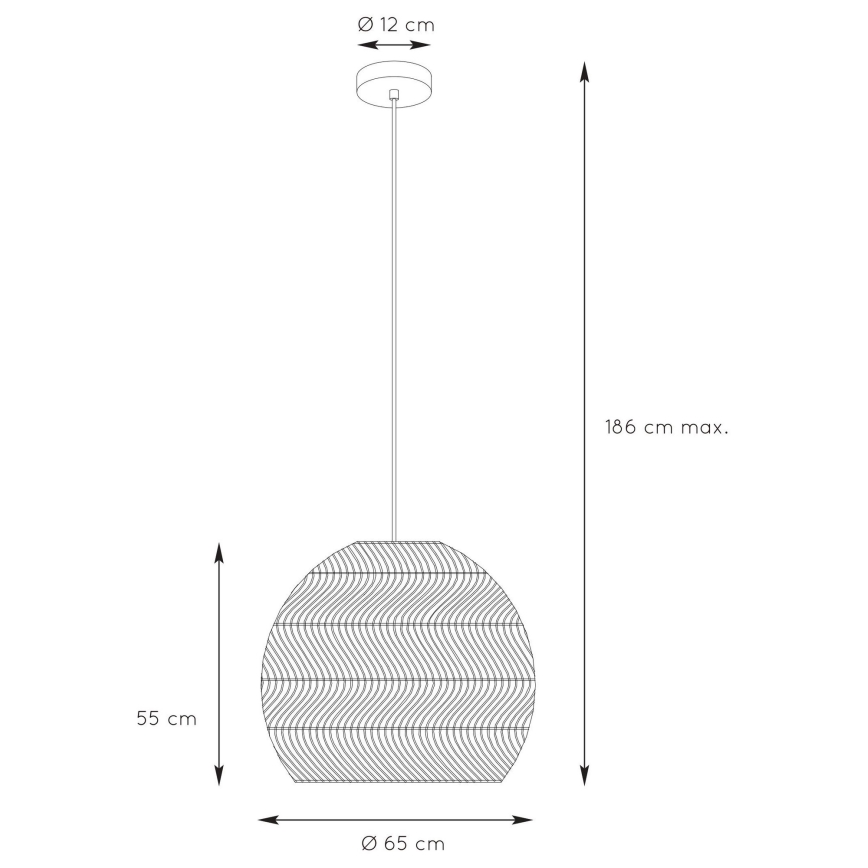Lucide 03437/60/44 - Luster na lanku MOLOKO 1xE27/40W/230V pr. 65 cm