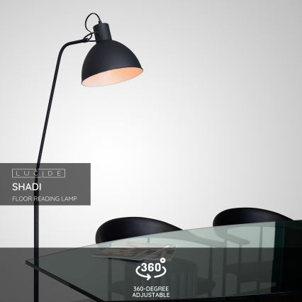 Lucide 03717/01/30 - Stojacia lampa SHADI 1xE27/60W/230V čierna