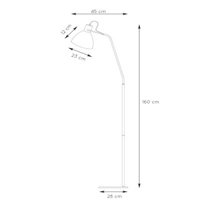 Lucide 03717/01/30 - Stojacia lampa SHADI 1xE27/60W/230V čierna