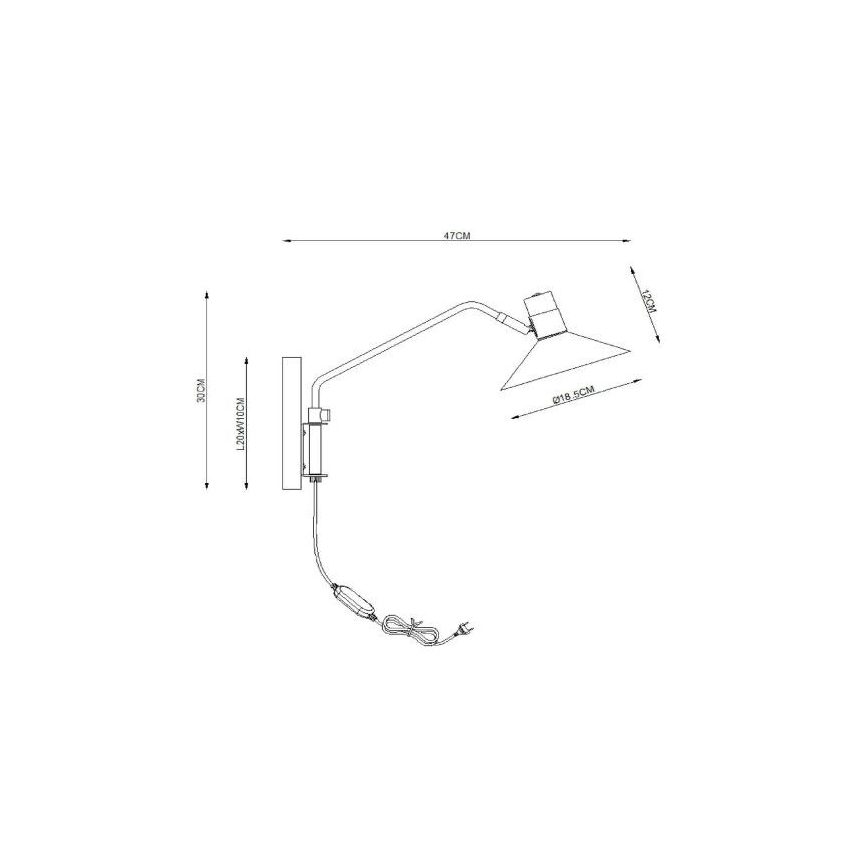 Lucide 05228/01/30 - Stmievateľná nástěnná lampa PEPIJN 1xE14/40W/230V