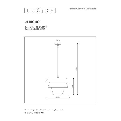 Lucide 05429/01/30 - Luster na lanku JERICHO 1xE27/40W/230V