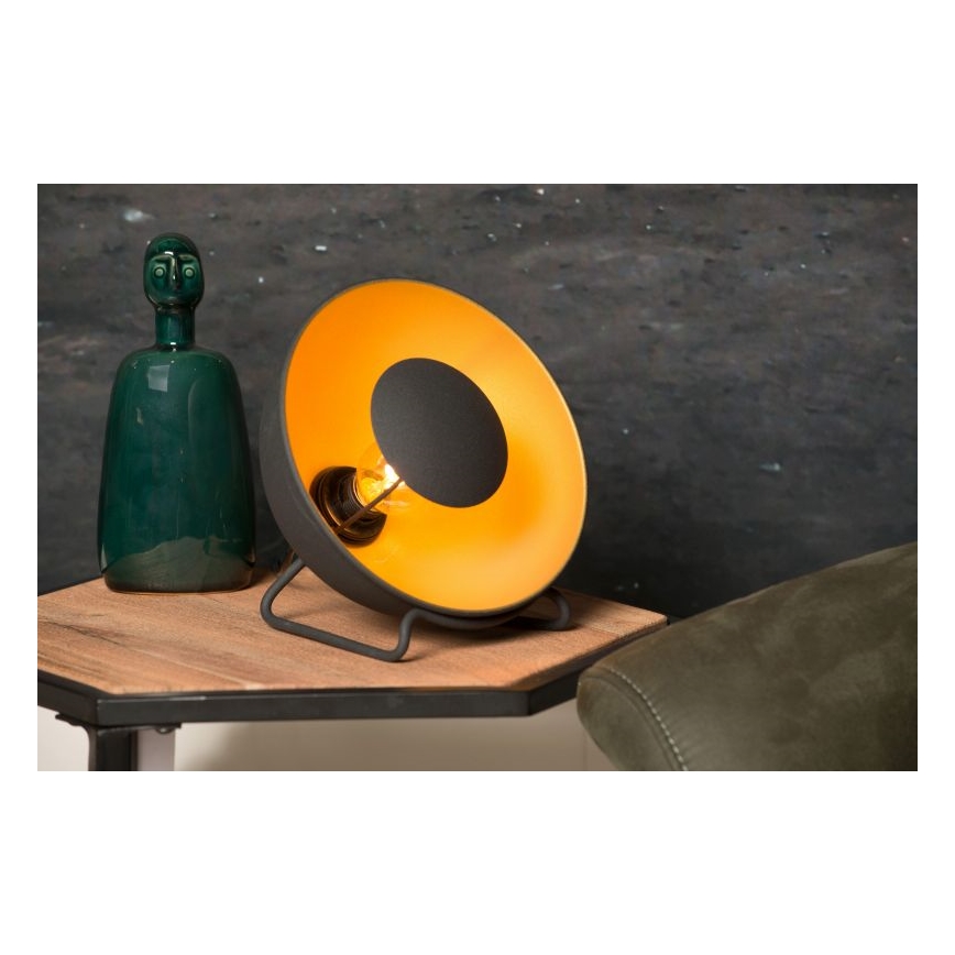 Lucide 05530/20/30 - Stolná lampa ALVARO 1xE14/25W/230V pr. 20 cm čierna/zlatá