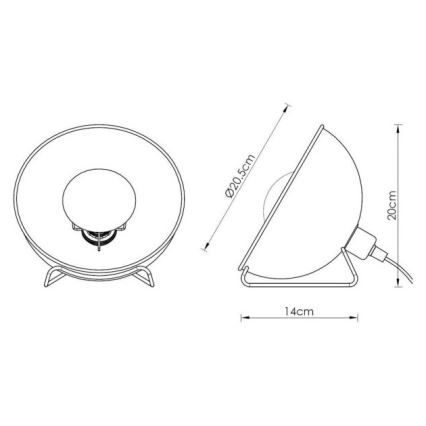 Lucide 05530/20/30 - Stolná lampa ALVARO 1xE14/25W/230V pr. 20 cm čierna/zlatá