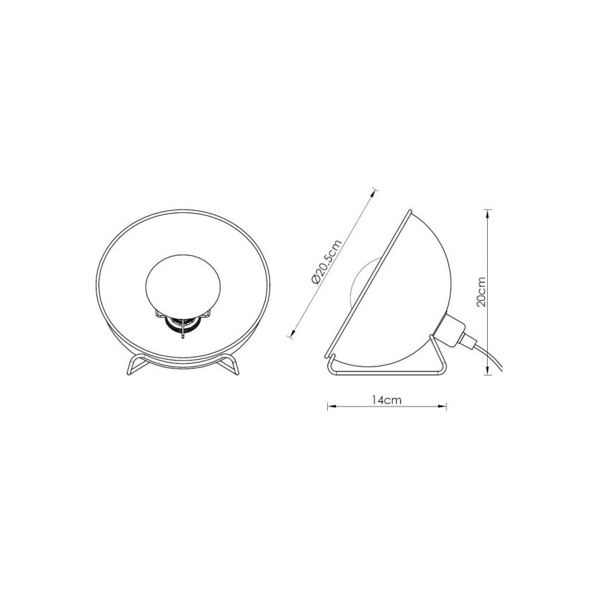Lucide 05530/20/30 - Stolná lampa ALVARO 1xE14/25W/230V pr. 20 cm čierna/zlatá